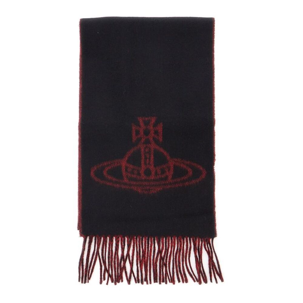 Vivienne Westwood Women Black Scarf With Logo In Tech Fabric For Women